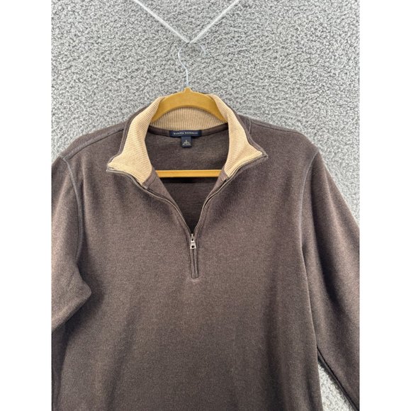 Banana Republic Long Sleeve Quarter Zip Sweater Brown Size Small - Picture 3 of 8